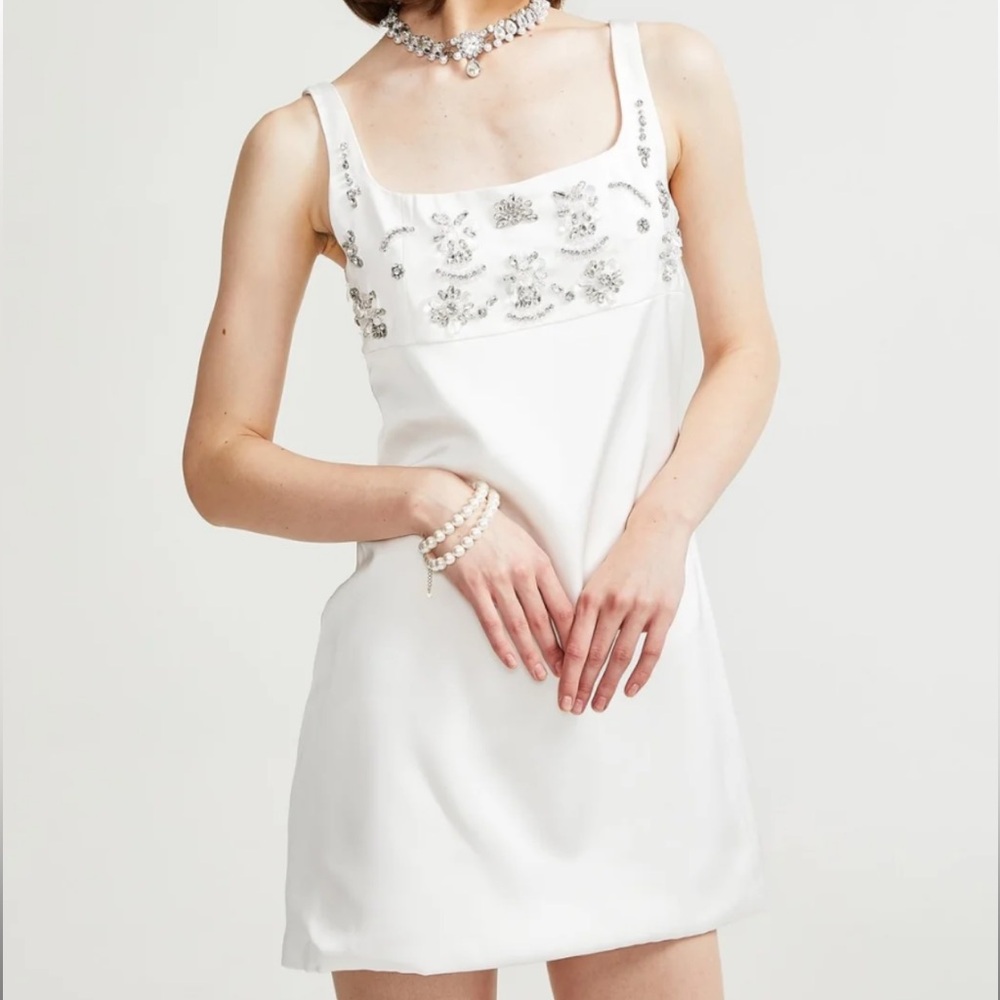 Gianni Bini White Embellished Mini Dress